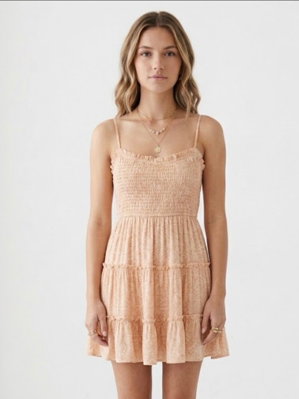 Z SUPPLY Floral Gauze Tiered Button-Front Mini Dress